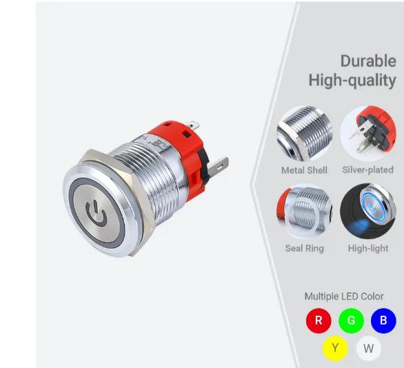 Công tắc nút nhấn 19mm 3a